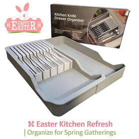 Mulikeer everyday kitchen drawer organizer for quick blade access and tidy tools.