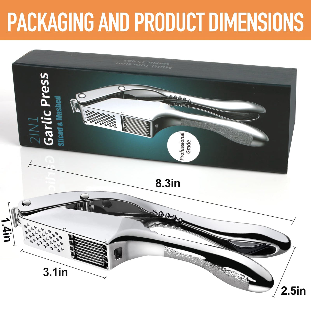 MULIRE garlic press handles ginger and nuts with ease.