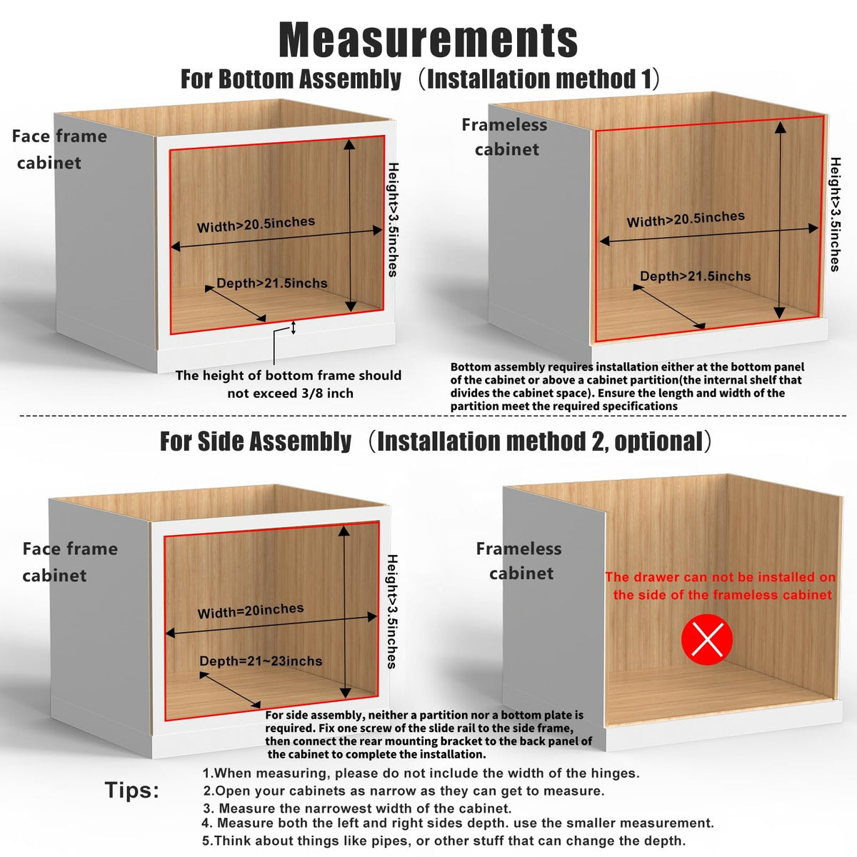 Mulush full-extension slides shown supporting up to 60 lbs.