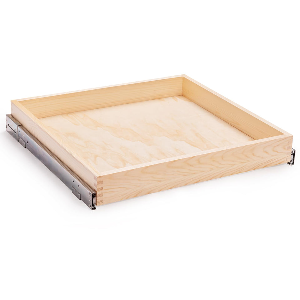 Mulush 32-inch pull-out drawer front view for organized kitchen storage.