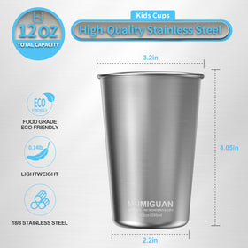 MUMIGUAN four-pack kid cups stackable and durable for travel.