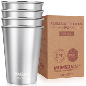 MUMIGUAN Kids 12oz tumbler stacked for easy transport.
