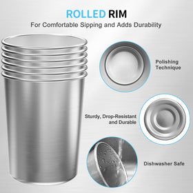 MUMIGUAN stainless steel tumbler, stackable design ideal for camping and everyday use.