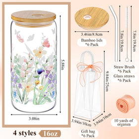 Mumufy bamboo lid glass with straw for travel and spill protection