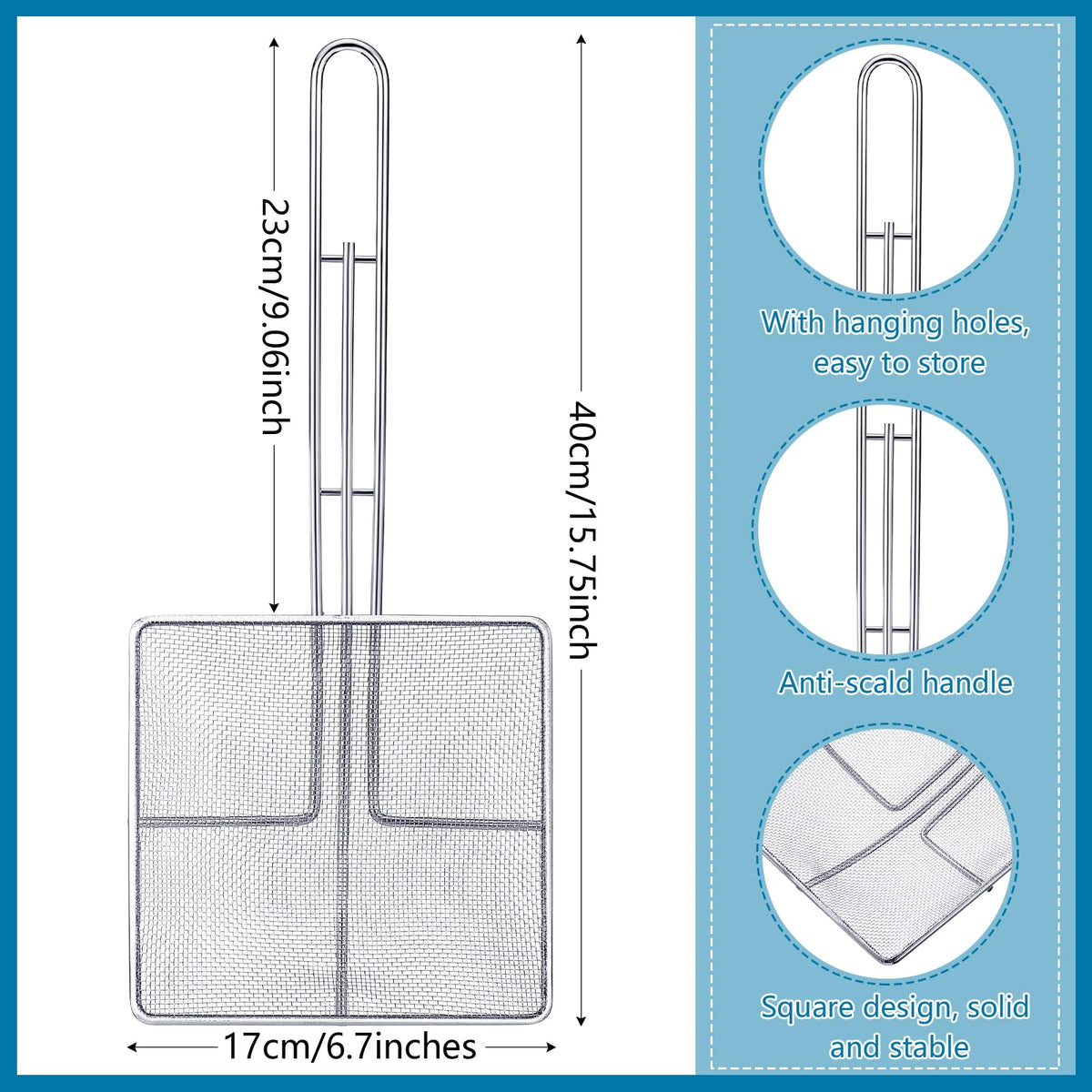 Mumufy stainless steel spider strainer ideal for deep fryer use and quick draining