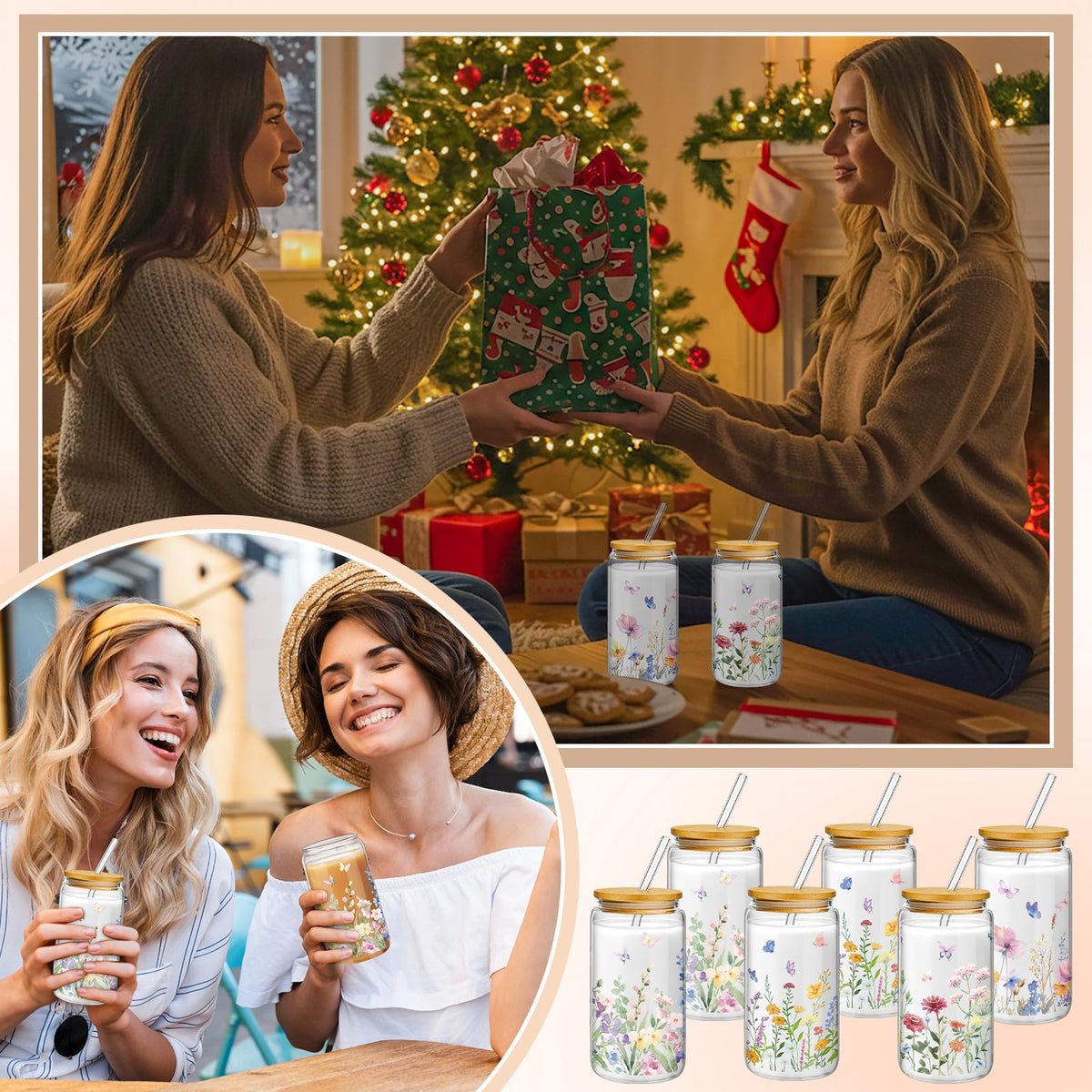 Mumufy wildflower-pattern glass adds charm to beverages