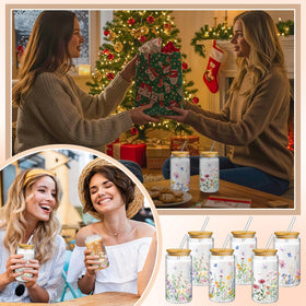 Mumufy wildflower-pattern glass adds charm to beverages