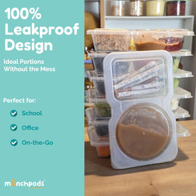 Munchpods leak-proof design helps prevent spills during travel and outdoor activities.