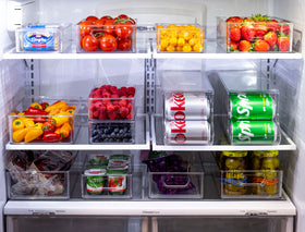 Munfix x-small bins for fruits or herbs in fridge for quick access.