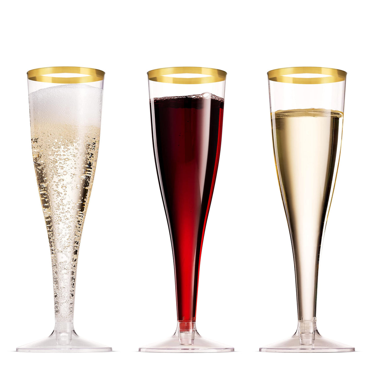 Munfix bulk pack gold rim plastic glasses support hassle-free party service.