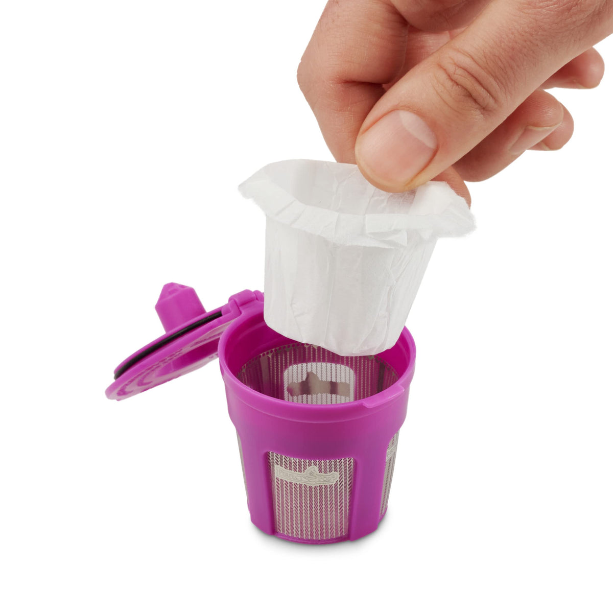 Munfix single-serve filter insert fits K-Cup reusable options.