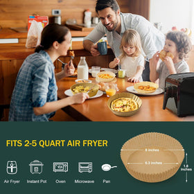 MUOOMU parchment liner set keeps air fryers clean between uses.