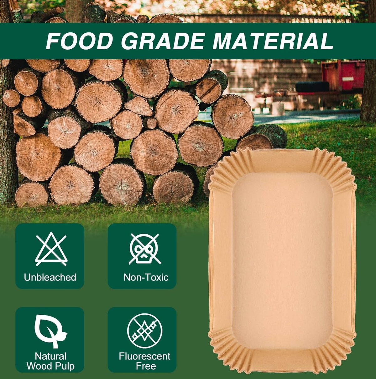 MUOOMU non-stick parchment stands up to 428°F for safe cooking.