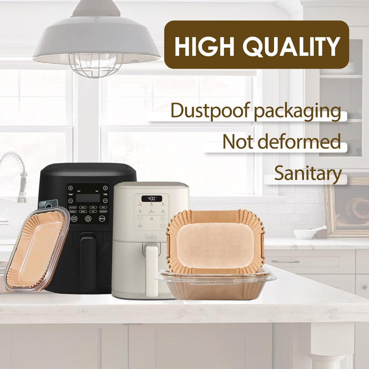 MUPORU airfryer liners non-stick surface simplifies cleanup after meals.