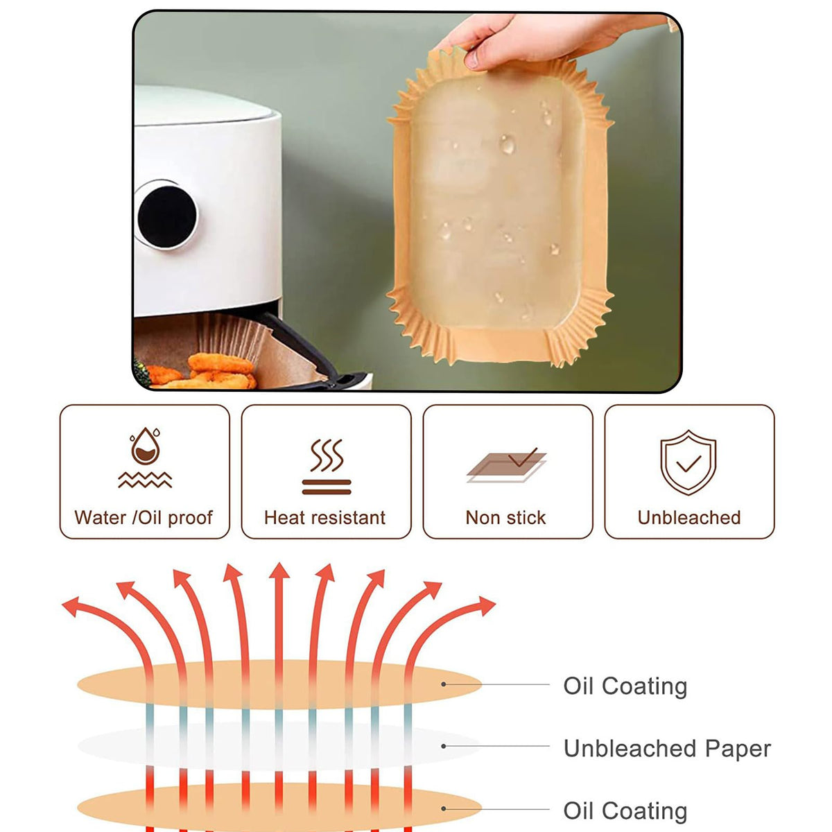 MUPORU airfryer liners pre-cut design speeds cooking prep.