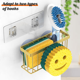Murlong front sponge storage area with smiley face for organized tools.
