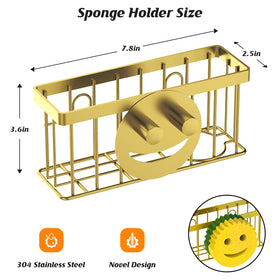 Murlong sink caddy 3-in-1 storage for dish brush, sponge, and soap.