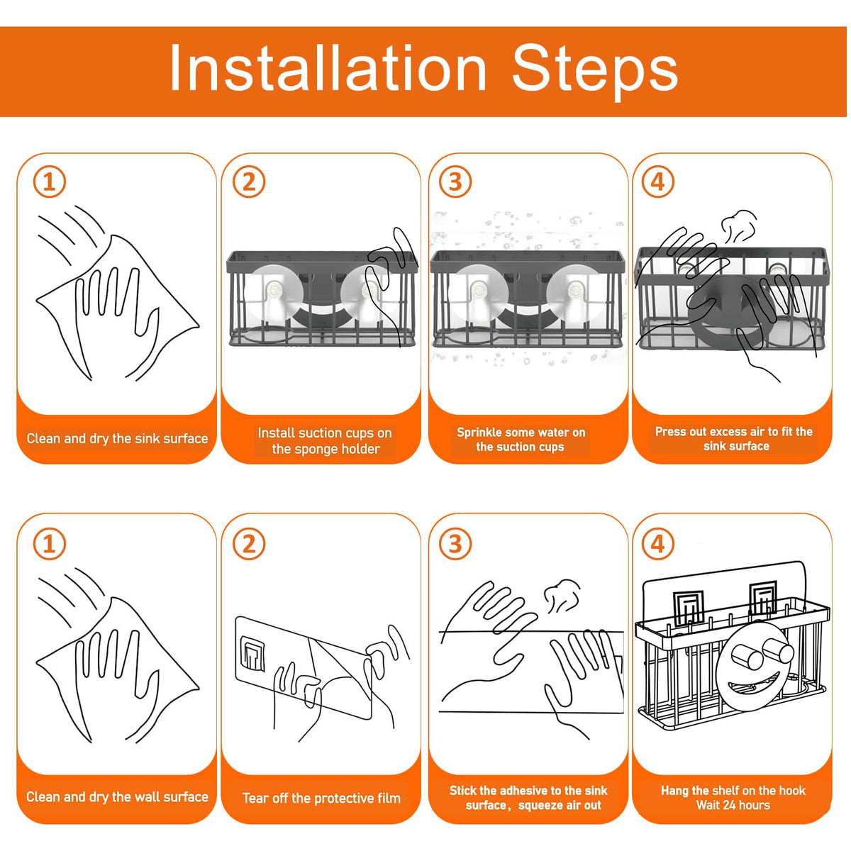 MURLONG wall-mount installation works on smooth walls and tiles