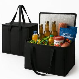 musbus xl-insulated-bag-open shows spacious interior ideal for groceries.