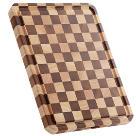 Musifan Acacia cutting board with large surface for counter prep.