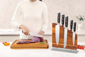 Musifan double-sided magnetic stand keeps kitchen tools neatly organized and within reach.
