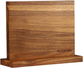 Musifan magnetic knife block on counter with double-sided storage for quick access.