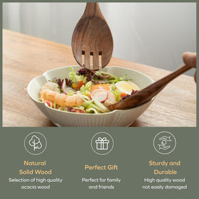 Muso Wood Acacia salad servers great for entertaining and daily meals.