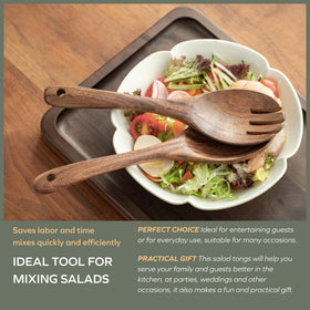 Muso Wood Acacia salad servers featuring ergonomic grip for effortless tossing.