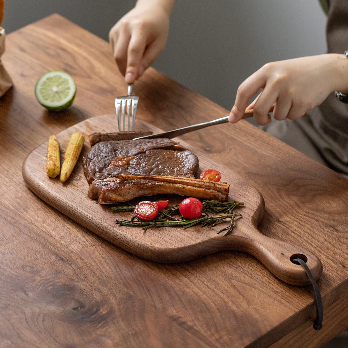 Muso Wood compact board with hanging hole ideal for kitchen organization.