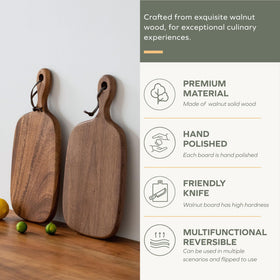 Muso Wood knife-friendly surface resists dulling for meat, fruit, and bread prep.