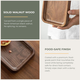 Muso Wood walnut tray on dining table for serving