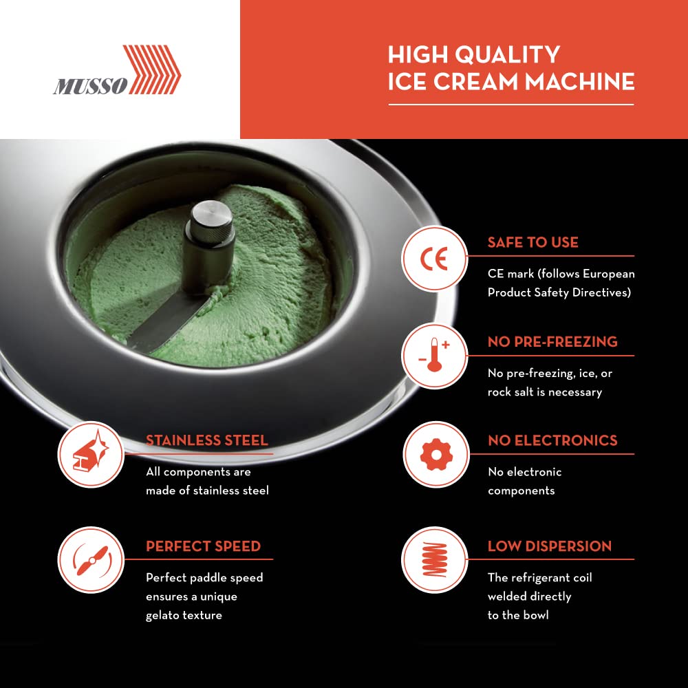 Musso Lussino front panel controls with timer for precise batches.