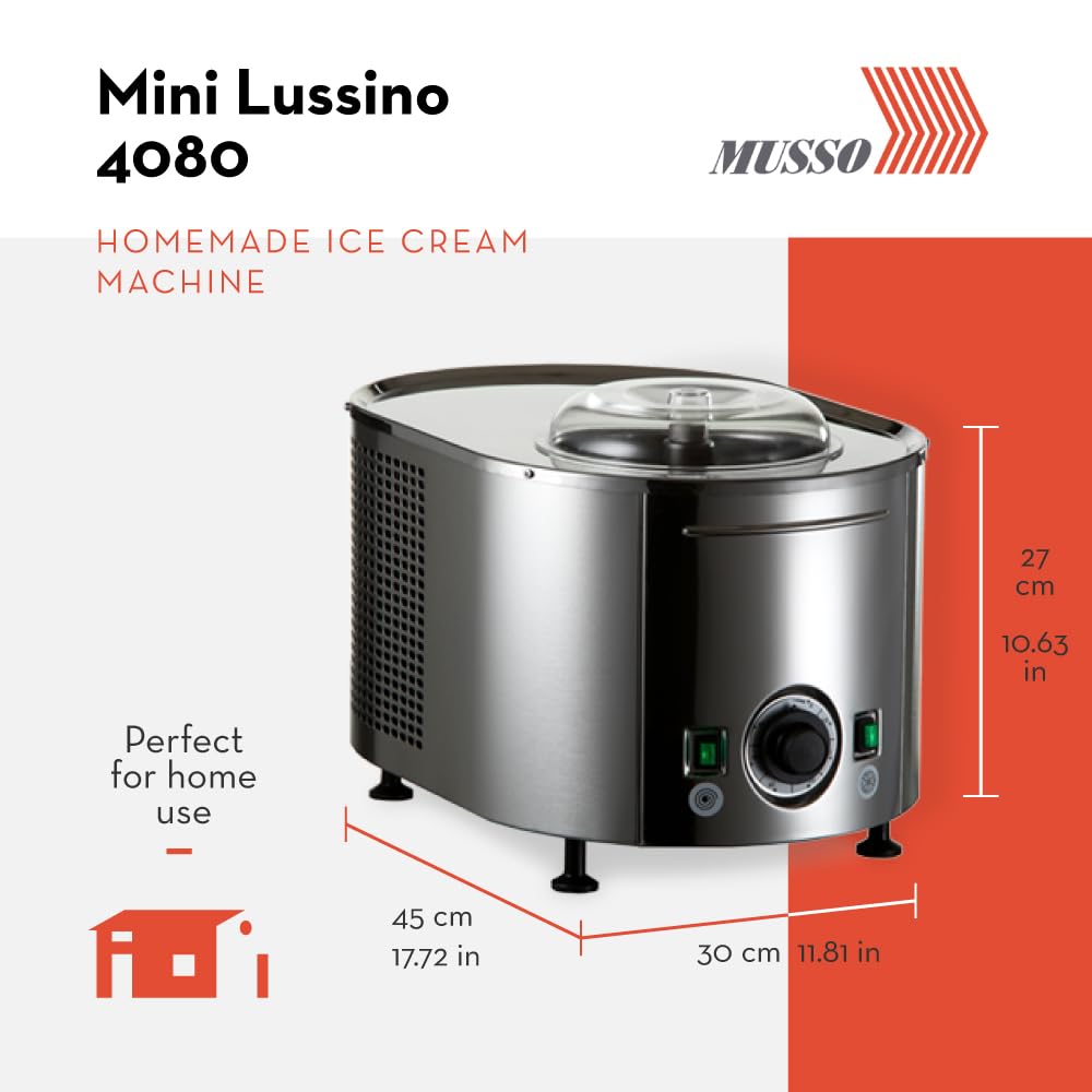 Musso Lussino paddle inside during operation for smooth frozen desserts.