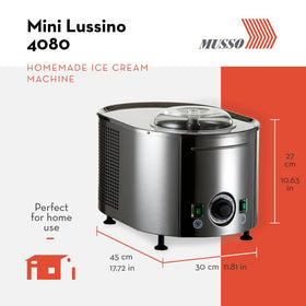 Musso Lussino paddle inside during operation for smooth frozen desserts.