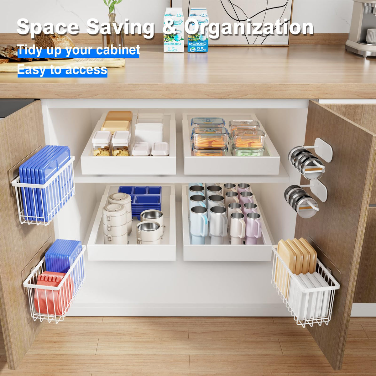Mustorn food container lid storage neatly holds Tupperware lids for easy access