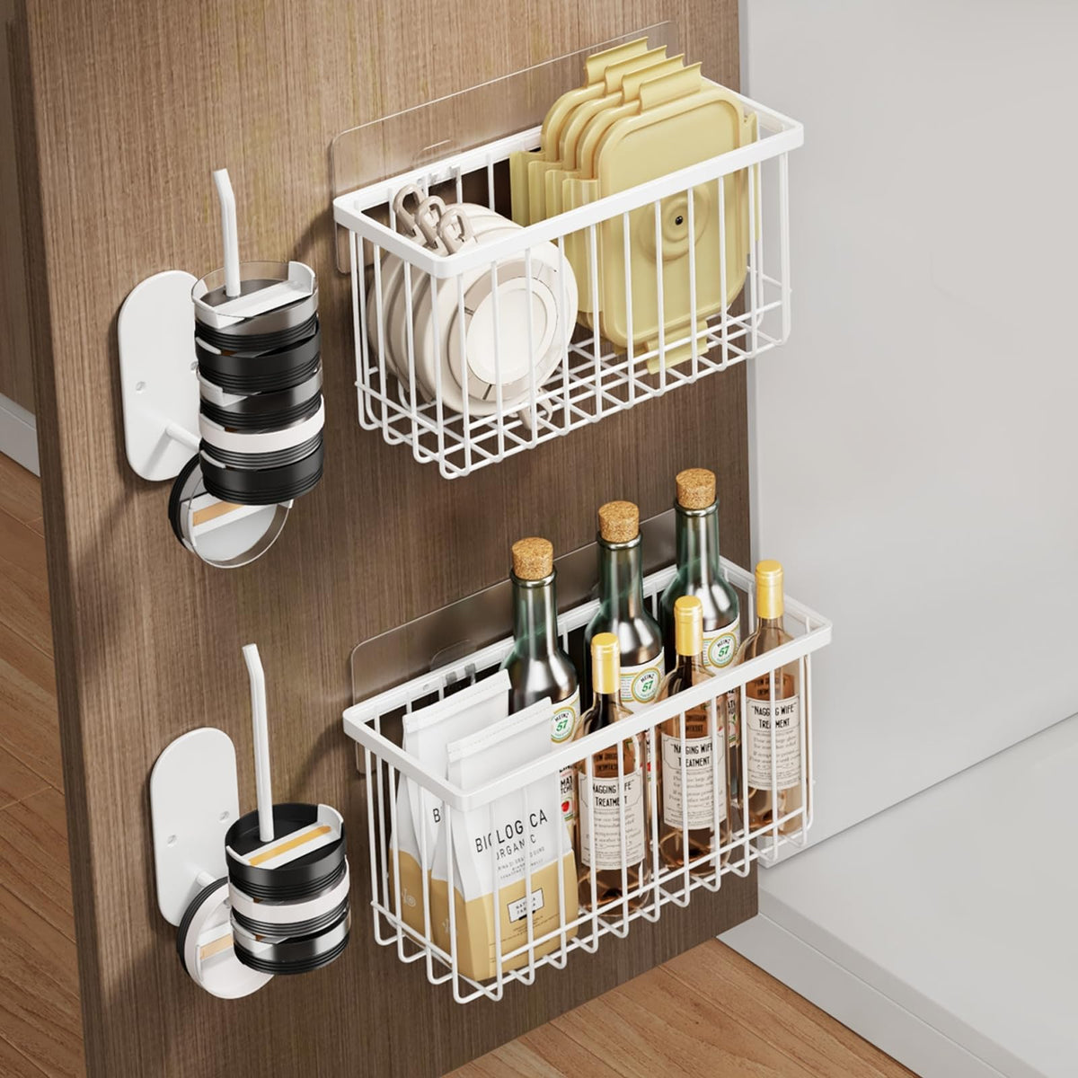 Mustorn lid organizer on cabinet door keeps lids organized and accessible
