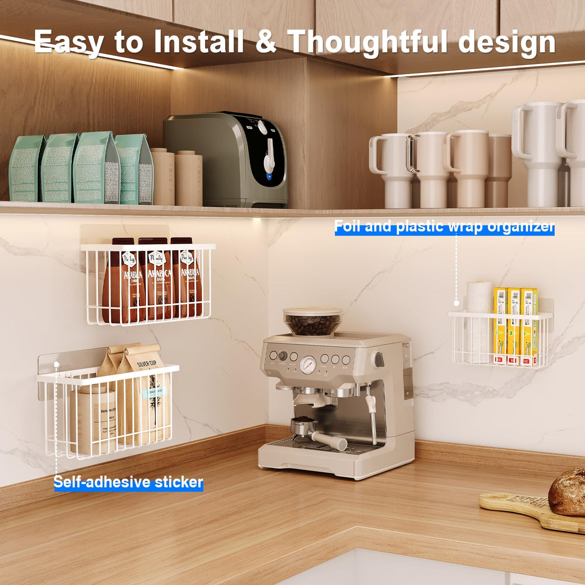 Mustorn lid organizer drill mount includes screws for secure, permanent placement.