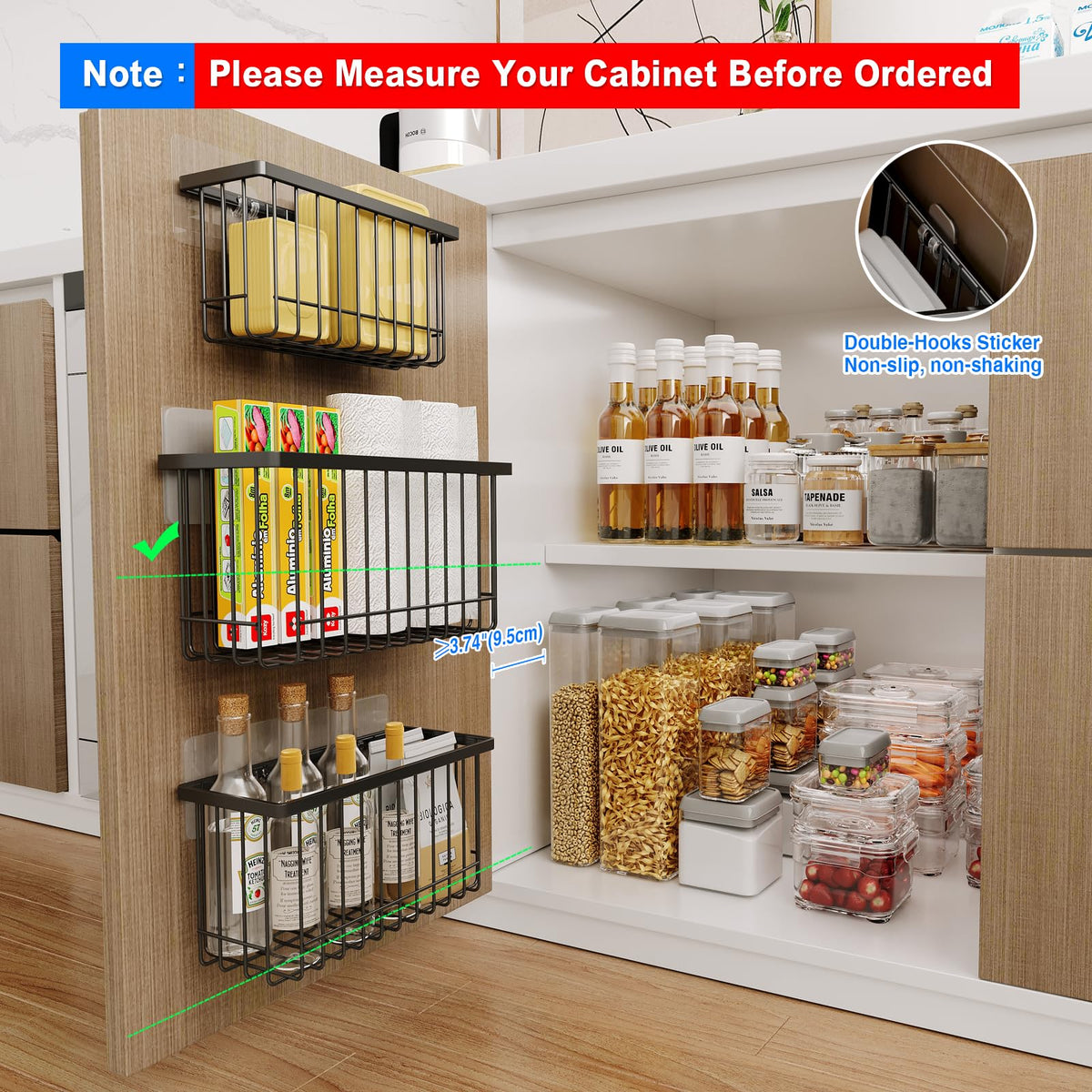 Mustorn lid organizers inside cabinet neatly store various lids.