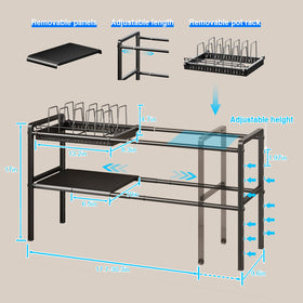 Mustorn removable pot racks supporting cookware on a shelf