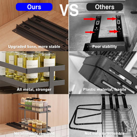 Mustorn carbon steel spice rack construction, durable and easy to clean
