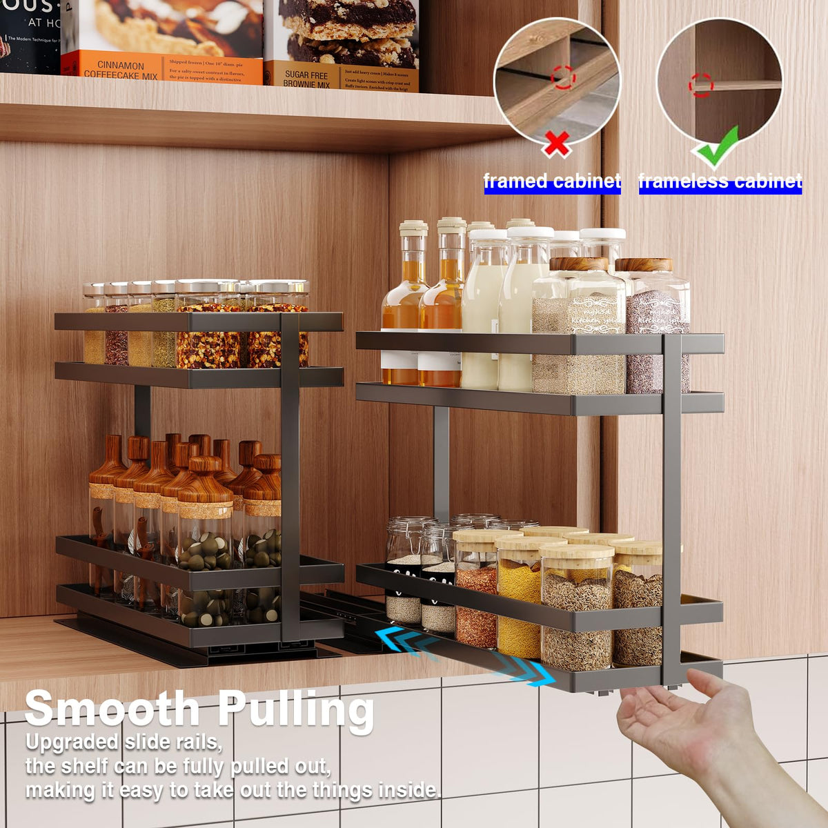 Mustorn easy-install spice rack requiring no assembly for quick setup