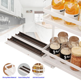 Mustorn guardrails prevent spills when pulling out the rack.