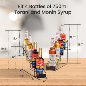 Mustry syrup rack in black metal complements a stylish kitchen