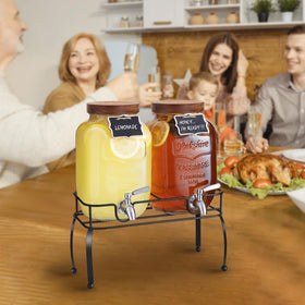 Mustry heavy-duty glass dispenser designed for festive beverage service.
