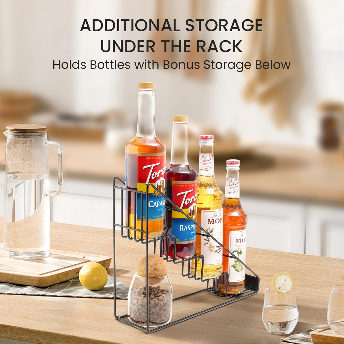 Mustry torani-monin compatibility rack keeps favorite flavors organized