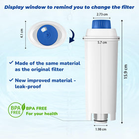 Mutital Delonghi filter sustainable packaging, eco-friendly six-pack for long-term use.