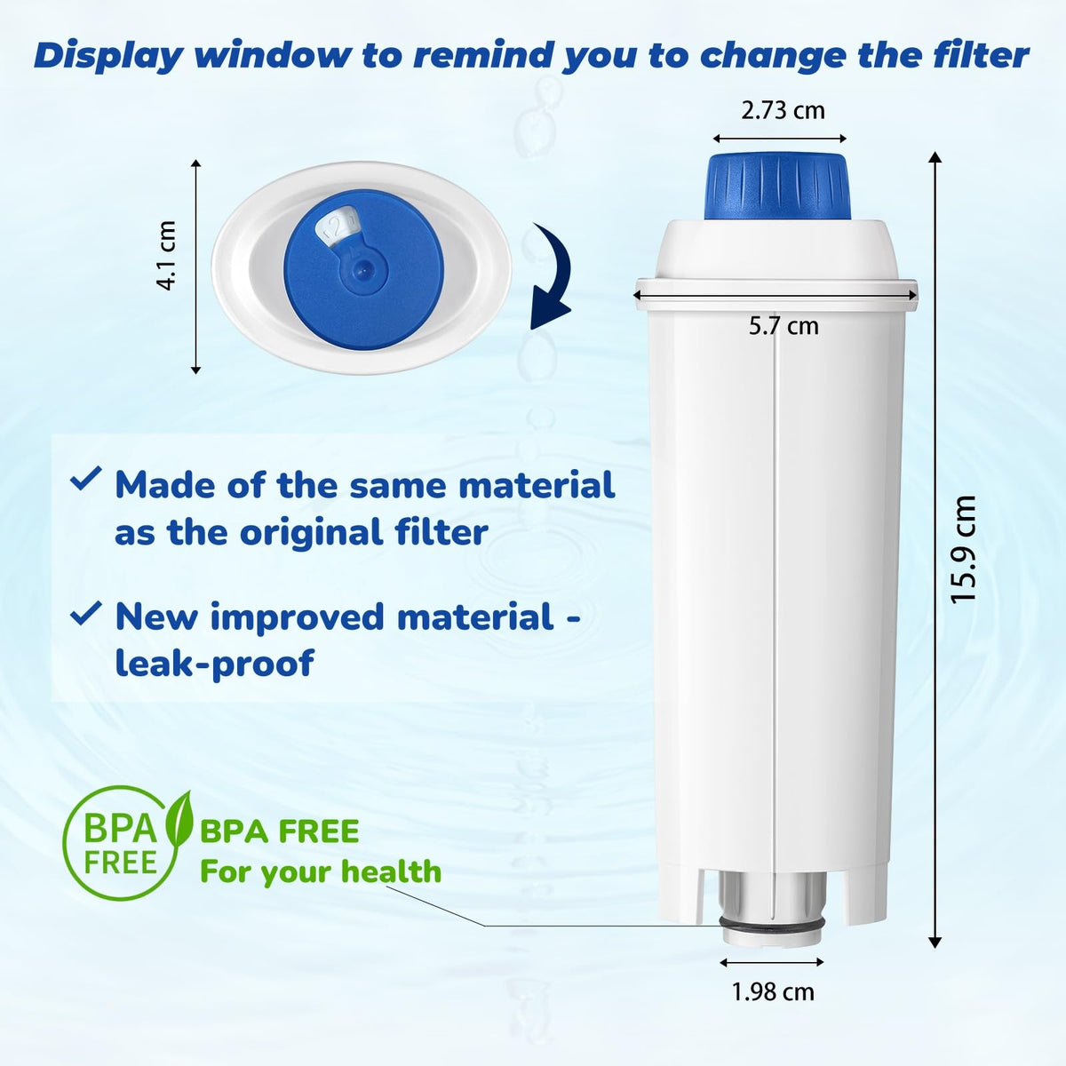 Mutital DeLonghi ECAM-series filter supports cleaner water for better brews.