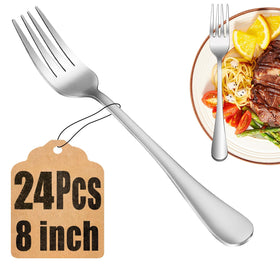 MUTNITT 24-piece dinner forks set with mirror-polished finish for refined dining.