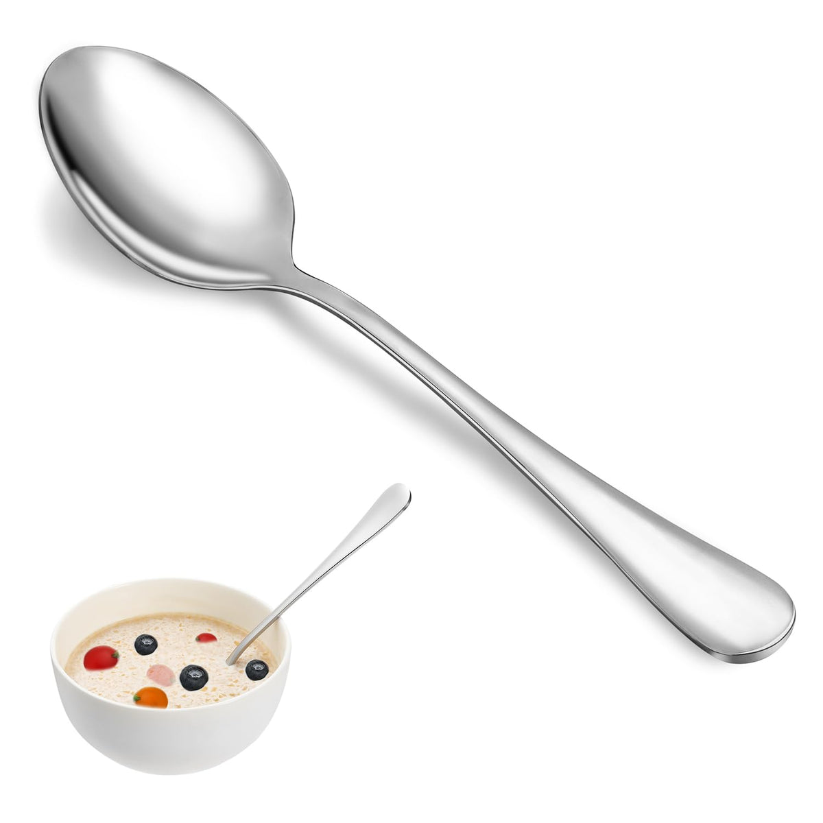 MUTNITT 24-piece dinner spoon set with mirror finish for elegant table settings.