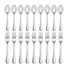 MUTNITT 24-piece flatware set with forks and teaspoons for complete tableware